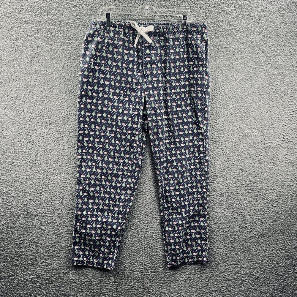 Vineyard Vines Pajama Pants Mens XL‎ Blue Christmas Whale Tree Holiday Lounge